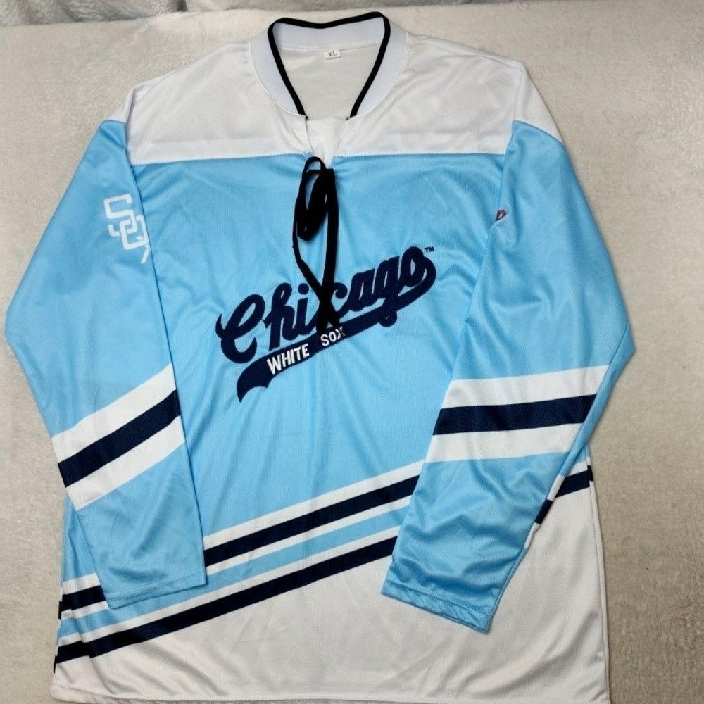 Chicago White Sox Hockey Jersey Mens XL Light Blue MLB Baseball SGA Pullover